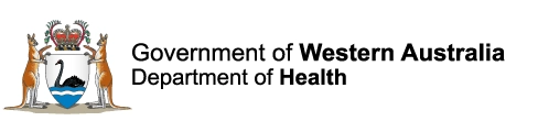 Government of Western Australia Department of Health logo with the WA coat of arms and the department name.