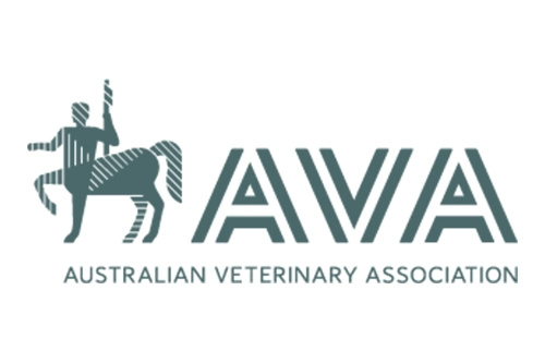 AVA logo: stylized rider on a rearing horse beside the bold letters 'AVA' and the text 'Australian Veterinary Association'